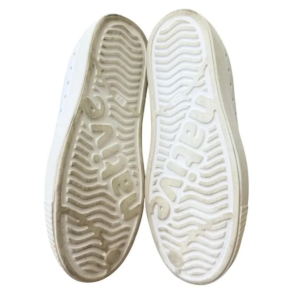 Native Jefferson White Slip‑On Sneakers Kids Size J1